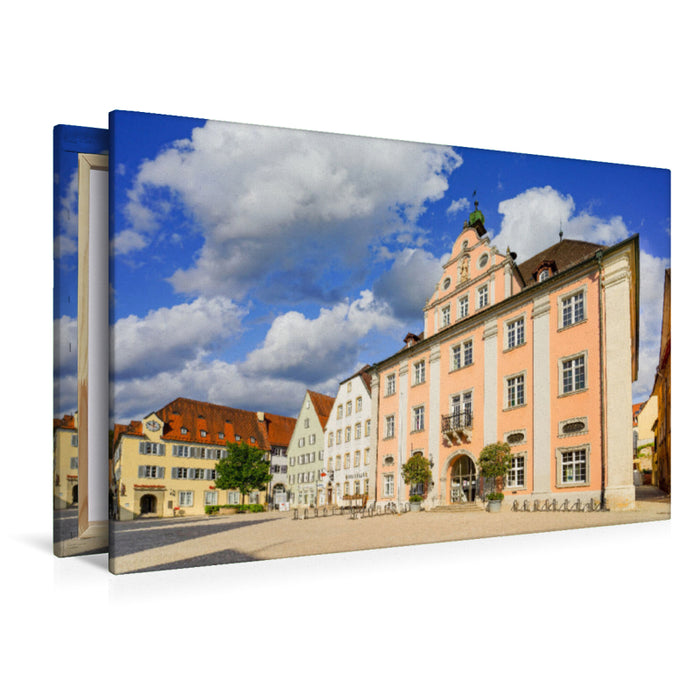 Premium textile canvas Premium textile canvas 120 cm x 80 cm across market square and town hall 