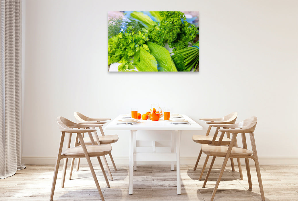 Premium textile canvas Premium textile canvas 120 cm x 80 cm landscape herbal dance 