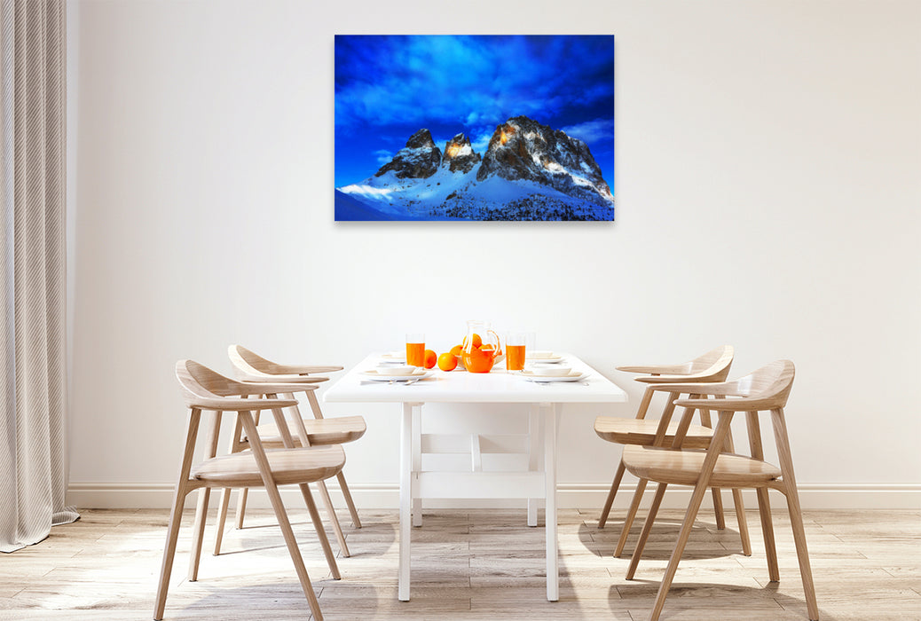 Premium textile canvas Premium textile canvas 120 cm x 80 cm landscape Three Kings 