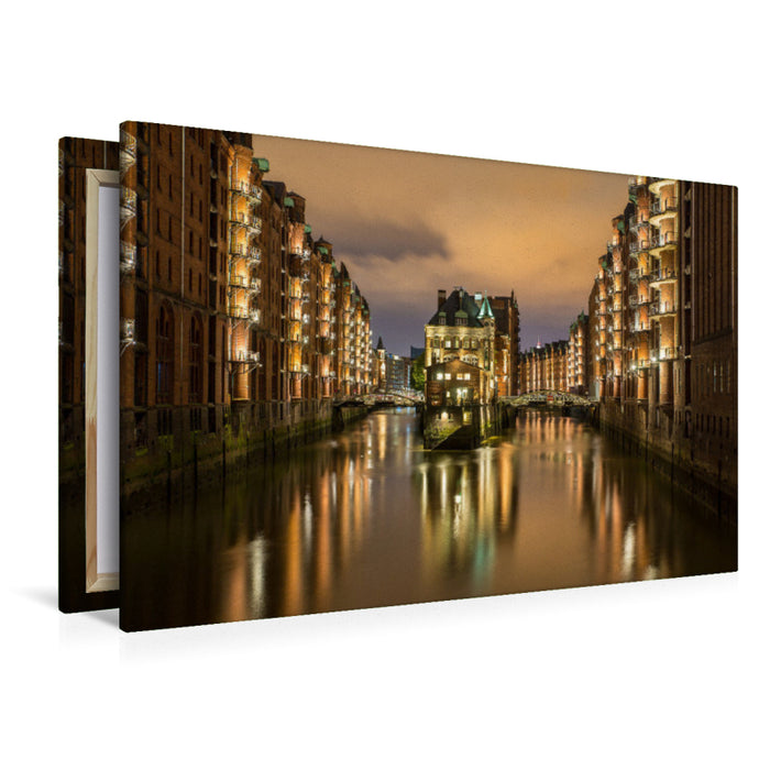 Premium textile canvas Premium textile canvas 120 cm x 80 cm landscape Wasserschlößchen )Hamburg) 