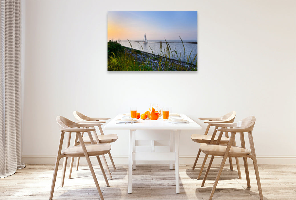 Premium textile canvas Premium textile canvas 120 cm x 80 cm across harbor entrance 