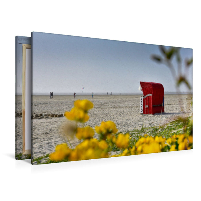 Premium textile canvas Premium textile canvas 120 cm x 80 cm landscape Bensersiel beach 