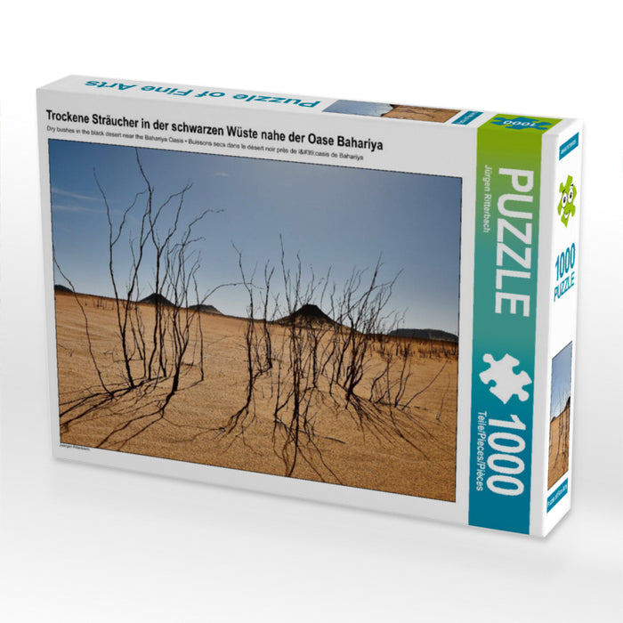 Trockene Sträucher in der schwarzen Wüste nahe der Oase Bahariya - CALVENDO Foto-Puzzle - calvendoverlag 29.99