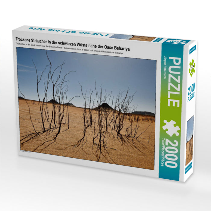 Trockene Sträucher in der schwarzen Wüste nahe der Oase Bahariya - CALVENDO Foto-Puzzle - calvendoverlag 29.99