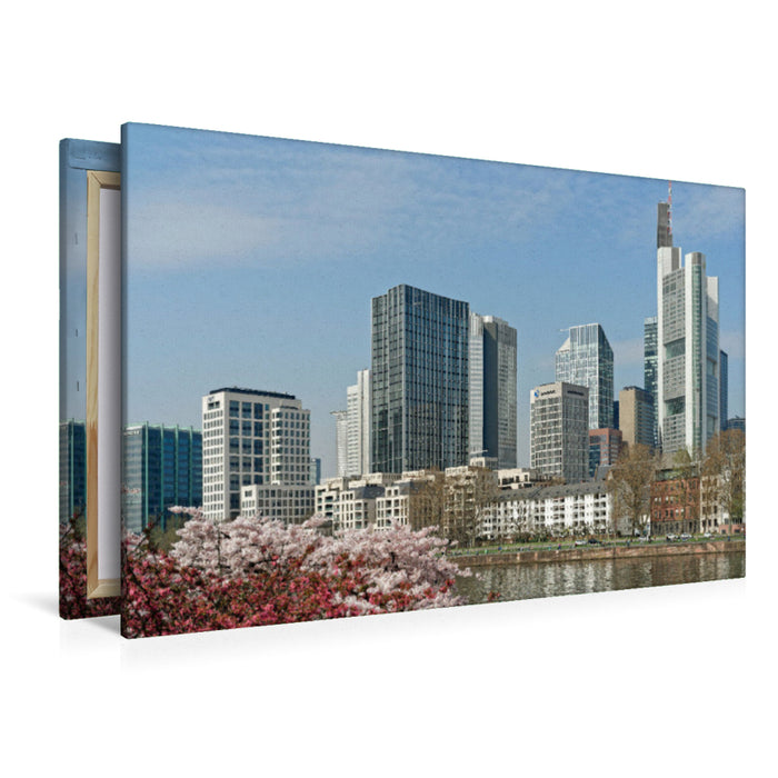 Premium Textil-Leinwand Premium Textil-Leinwand 120 cm x 80 cm quer Nördlich des Mains wachsen die Wolkenkratzer gen Himmel