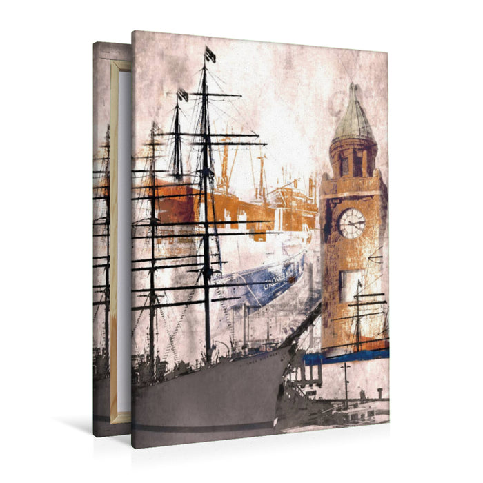 Premium textile canvas Premium textile canvas 80 cm x 120 cm high Hamburg art 