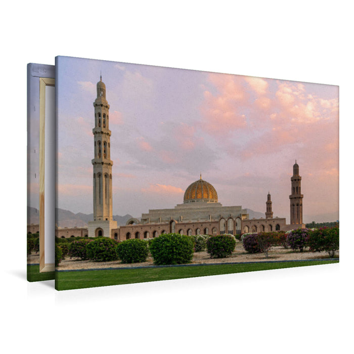 Premium Textil-Leinwand Premium Textil-Leinwand 120 cm x 80 cm quer Große Sultan Quabus Moschee in Maskat