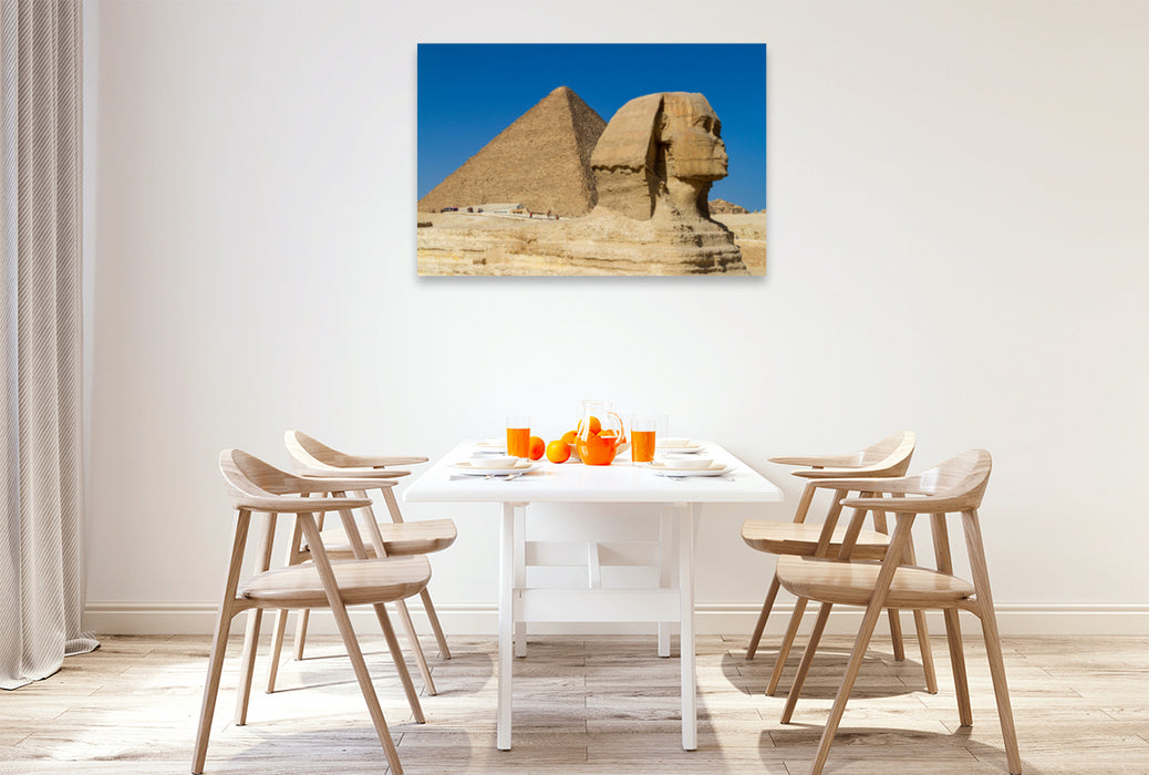 Premium textile canvas Premium textile canvas 120 cm x 80 cm landscape The Pyramids of Gize 