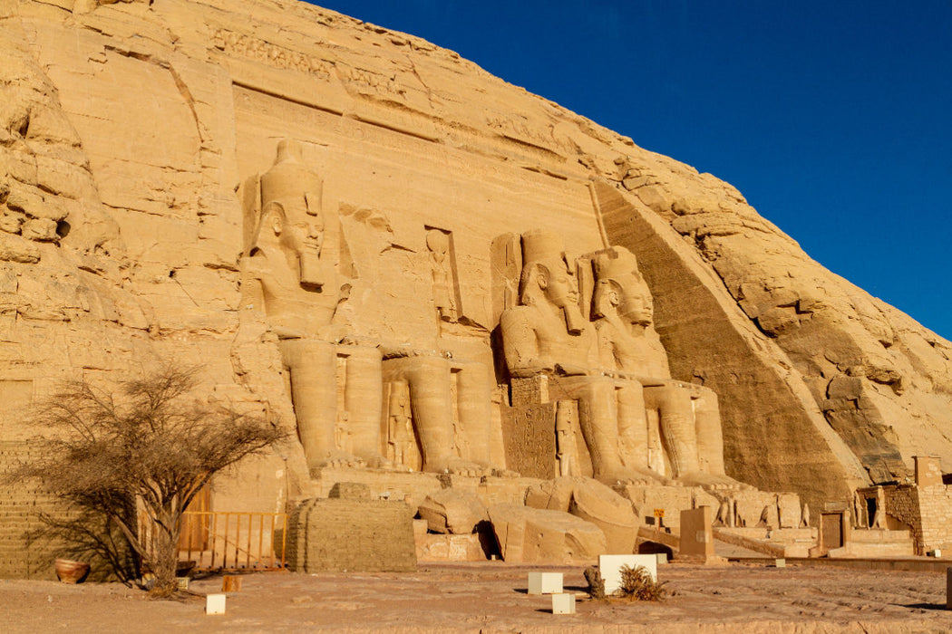 Premium textile canvas Premium textile canvas 120 cm x 80 cm landscape Temple of Abu Simbel 