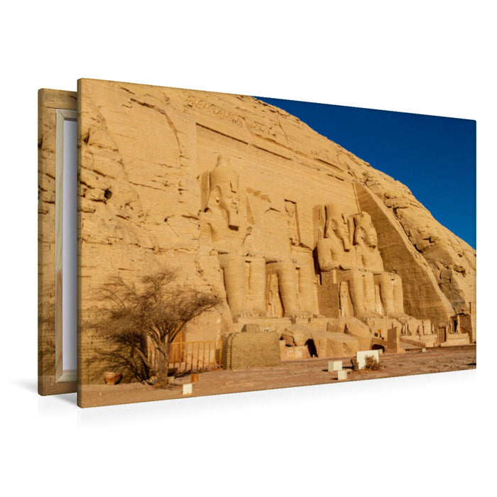 Premium textile canvas Premium textile canvas 120 cm x 80 cm landscape Temple of Abu Simbel 