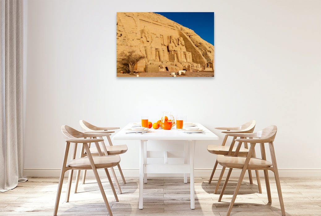 Premium textile canvas Premium textile canvas 120 cm x 80 cm landscape Temple of Abu Simbel 