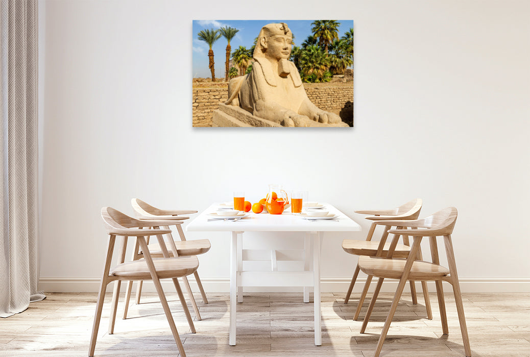 Premium textile canvas Premium textile canvas 120 cm x 80 cm landscape Sphinx from Luxor 