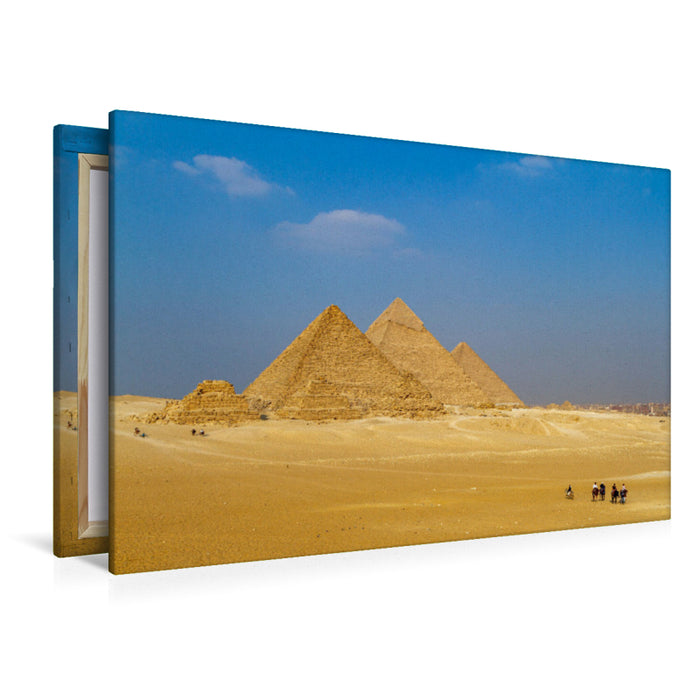 Premium textile canvas Premium textile canvas 120 cm x 80 cm landscape Pyramids of Giza 