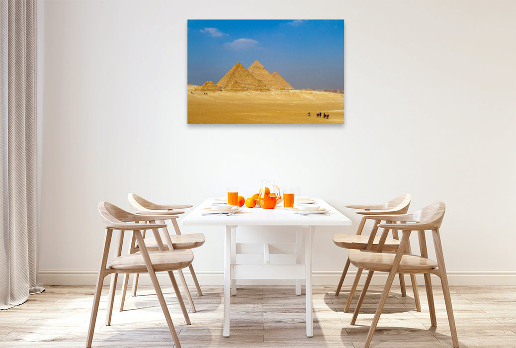 Premium textile canvas Premium textile canvas 120 cm x 80 cm landscape Pyramids of Giza 
