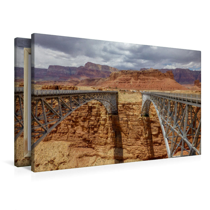 Premium Textil-Leinwand Premium Textil-Leinwand 90 cm x 60 cm quer Navajo Bridge bei Lees Ferry