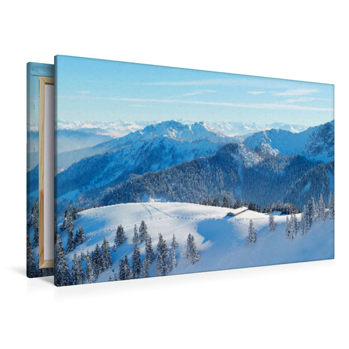 Premium textile canvas Premium textile canvas 120 cm x 80 cm landscape Winter rest on Wallberg, Germany 