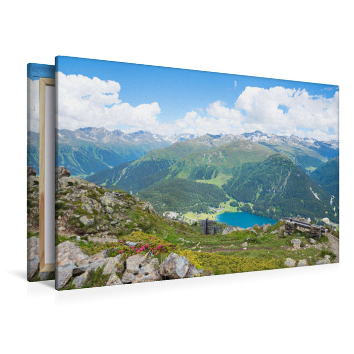 Premium textile canvas Premium textile canvas 120 cm x 80 cm across Höhenweg Parsenn Davos 