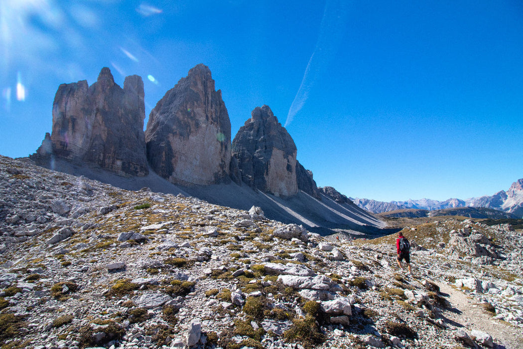 Premium textile canvas Premium textile canvas 120 cm x 80 cm landscape Three Peaks, Dolomites, Italy 