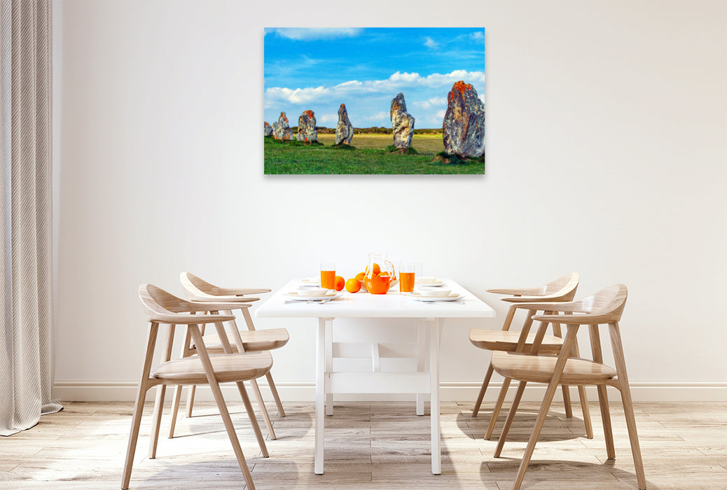 Premium textile canvas Premium textile canvas 120 cm x 80 cm across A motif from the calendar Magical places - stone circles, dolmens, megaliths 