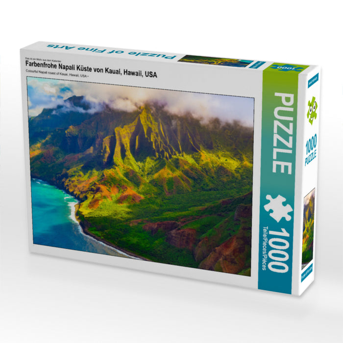 Farbenfrohe Napali Küste von Kauai, Hawaii, USA - CALVENDO Foto-Puzzle - calvendoverlag 29.99