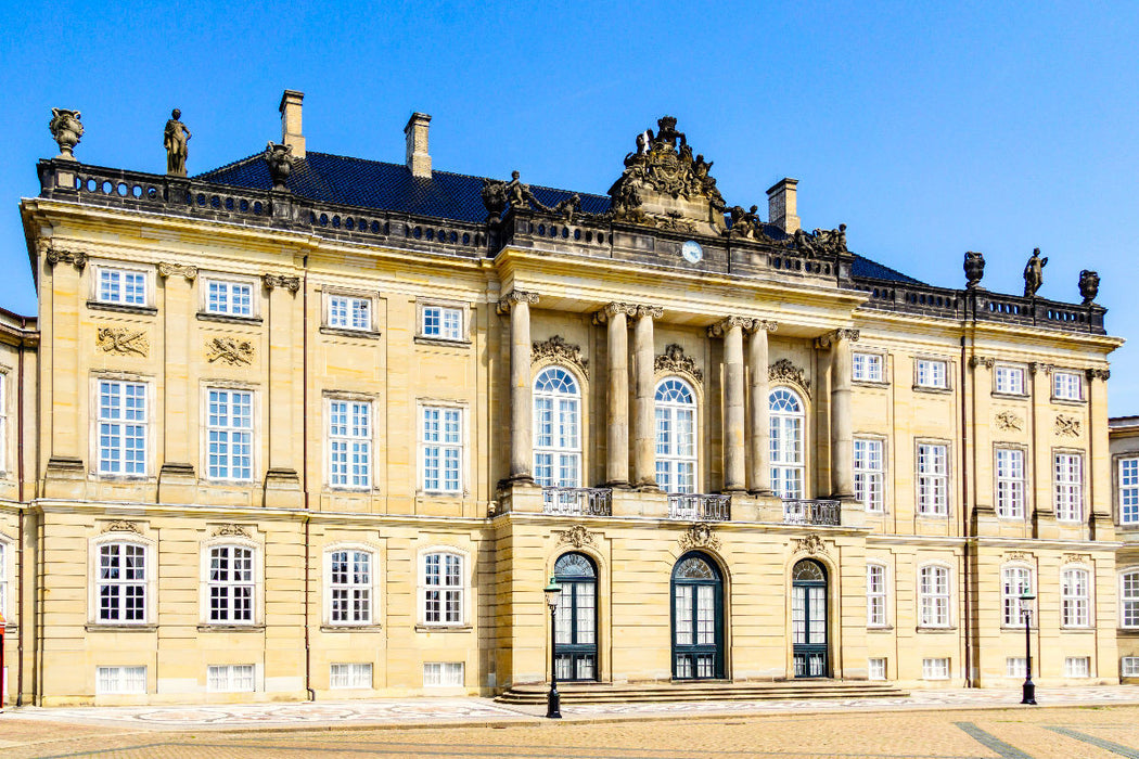 Premium textile canvas Premium textile canvas 120 cm x 80 cm landscape Copenhagen Amalienborg Castle 