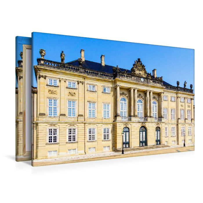 Premium textile canvas Premium textile canvas 120 cm x 80 cm landscape Copenhagen Amalienborg Castle 