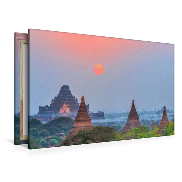 Premium textile canvas Premium textile canvas 120 cm x 80 cm landscape Myanmar: Temple level in Bagan 