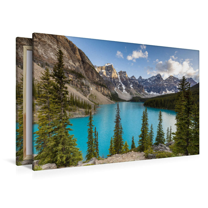 Premium Textil-Leinwand Premium Textil-Leinwand 120 cm x 80 cm quer Moraine Lake