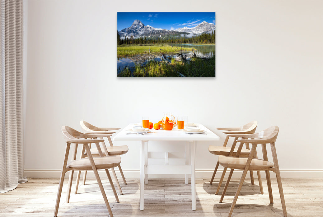 Premium textile canvas Premium textile canvas 120 cm x 80 cm landscape Banff National Park 