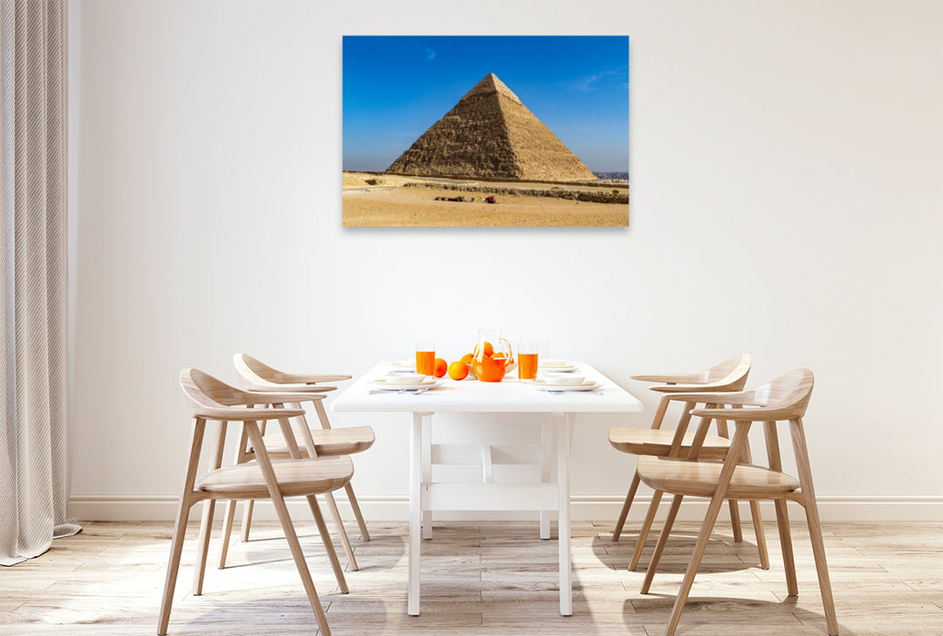 Premium textile canvas Premium textile canvas 120 cm x 80 cm landscape The Pyramids of Gize 