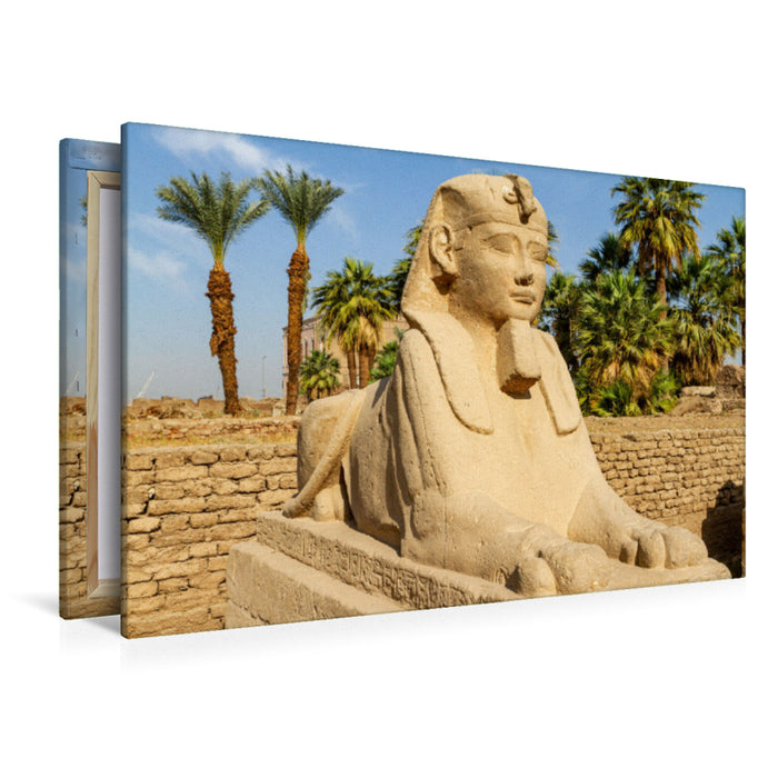 Premium textile canvas Premium textile canvas 120 cm x 80 cm landscape Sphinx from Luxor 
