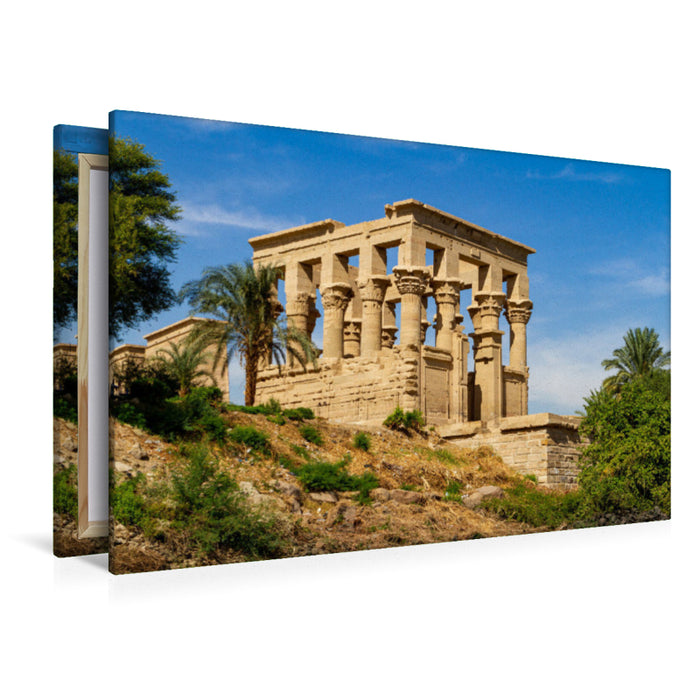Premium textile canvas Premium textile canvas 120 cm x 80 cm landscape Temple of Philae 