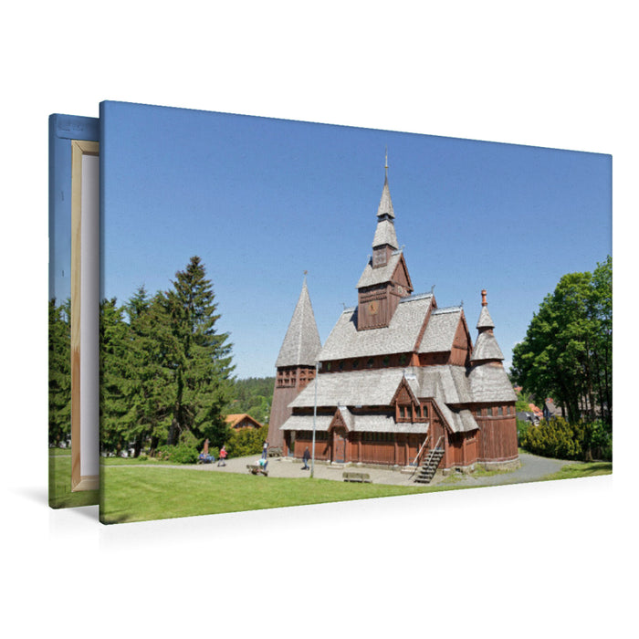 Premium Textil-Leinwand Premium Textil-Leinwand 120 cm x 80 cm quer Stabkirche