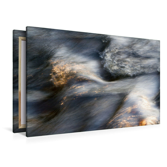 Premium textile canvas Premium textile canvas 120 cm x 80 cm landscape Rushing stream 
