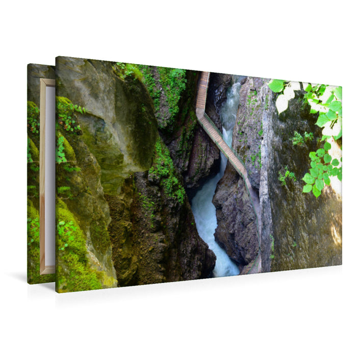 Premium textile canvas Premium textile canvas 120 cm x 80 cm across A motif from the calendar Experience the Breitachklamm with me 