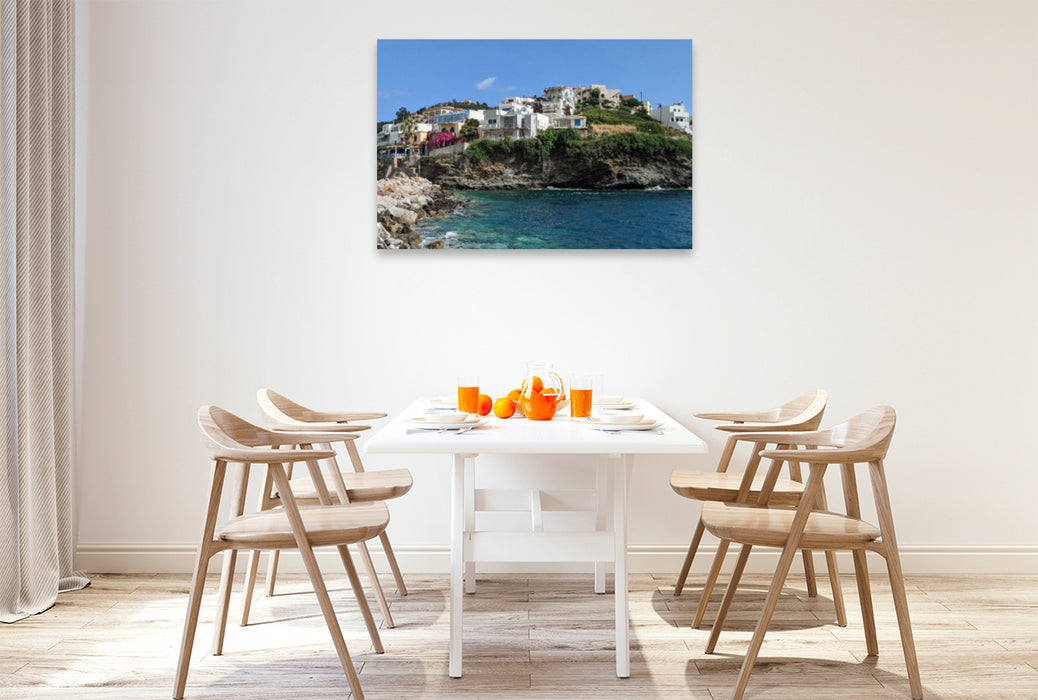 Premium textile canvas Premium textile canvas 120 cm x 80 cm landscape Bali, a pretty seaside resort in the north of Crete 