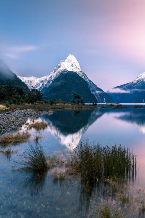 Premium textile canvas Premium textile canvas 80 cm x 120 cm high Milford Sound - New Zealand 