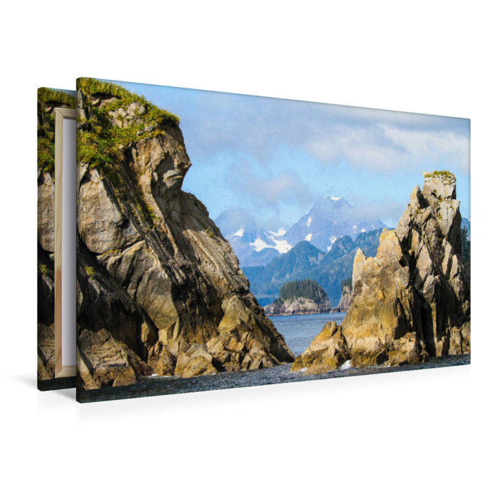 Premium textile canvas Premium textile canvas 120 cm x 80 cm landscape bizarre rocky landscape in the Kenai Fjords National Park 