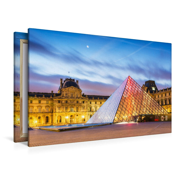 Premium Textil-Leinwand Premium Textil-Leinwand 120 cm x 80 cm quer Die Louvre-Pyramide