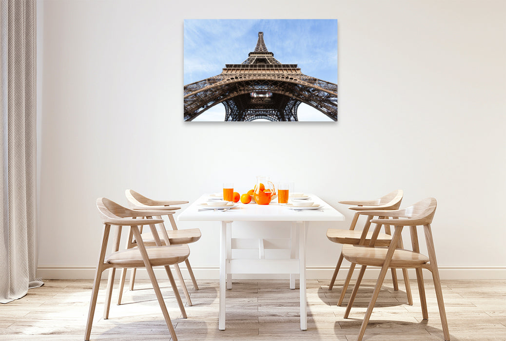 Premium textile canvas Premium textile canvas 120 cm x 80 cm across Under the Eiffel Tower 