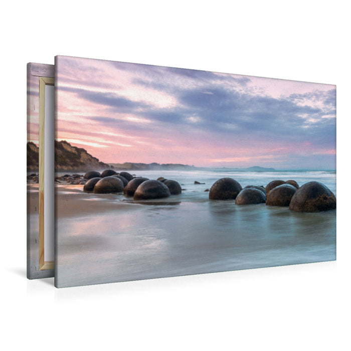 Premium Textile Canvas Premium Textile Canvas 120cm x 80cm landscape Moeraki Boulders, Otago Region 