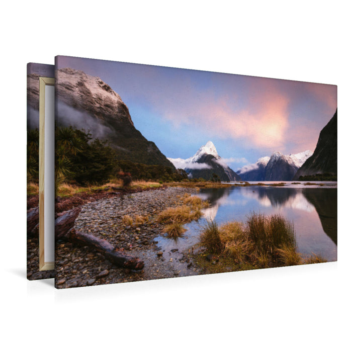 Premium Textile Canvas Premium Textile Canvas 120cm x 80cm landscape Milford Sound, Fiordland National Park 