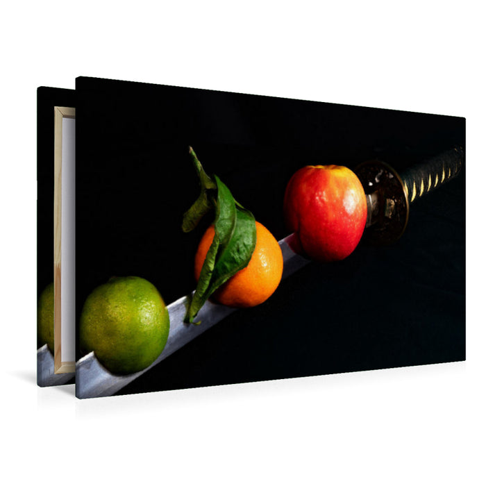 Premium Textil-Leinwand Premium Textil-Leinwand 120 cm x 80 cm quer Fruits on Sword