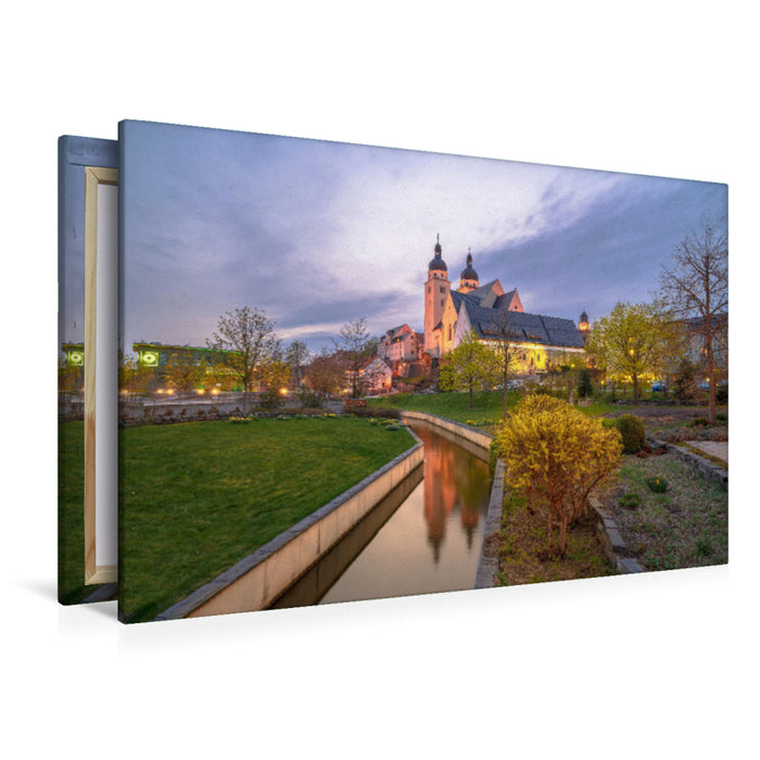 Premium Textil-Leinwand Premium Textil-Leinwand 120 cm x 80 cm quer Johanniskirche in Plauen im Vogtland. Mit den 52 Meter hohen Türmen ist sie das Wahrzeichen von Plauen.