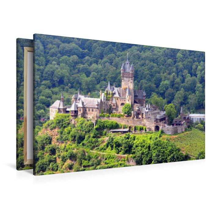 Premium Textil-Leinwand Premium Textil-Leinwand 120 cm x 80 cm quer Reichsburg Cochem im Moseltal