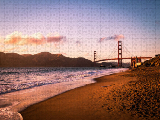 San Francisco - Sonnenuntergang an der Golden Gate Bridge - CALVENDO Foto-Puzzle - calvendoverlag 39.99