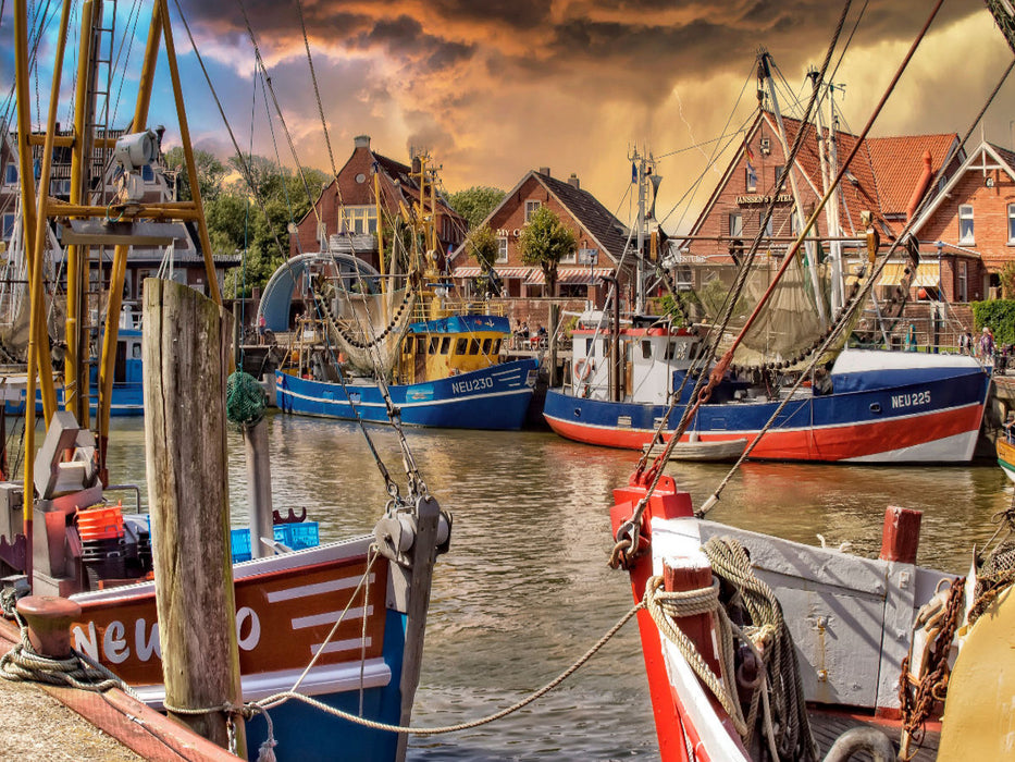 Wunderschöne Hafenatmosphäre in Neuharlingersiel - CALVENDO Foto-Puzzle - calvendoverlag 29.99