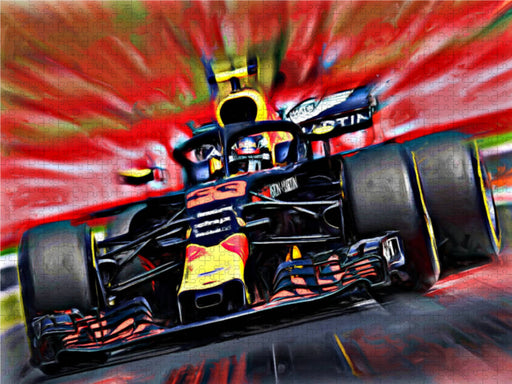 Der Niederländer Max Verstappen bewegt sich fahrerisch auf dem hohen Niveau des Rekordweltmeisters Lewis Hamilton. - CALVENDO Foto-Puzzle - calvendoverlag 39.99