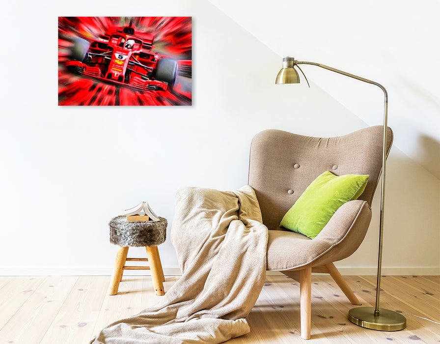 Premium Textil-Leinwand Premium Textil-Leinwand 75 cm x 50 cm quer Sebastian Vettel