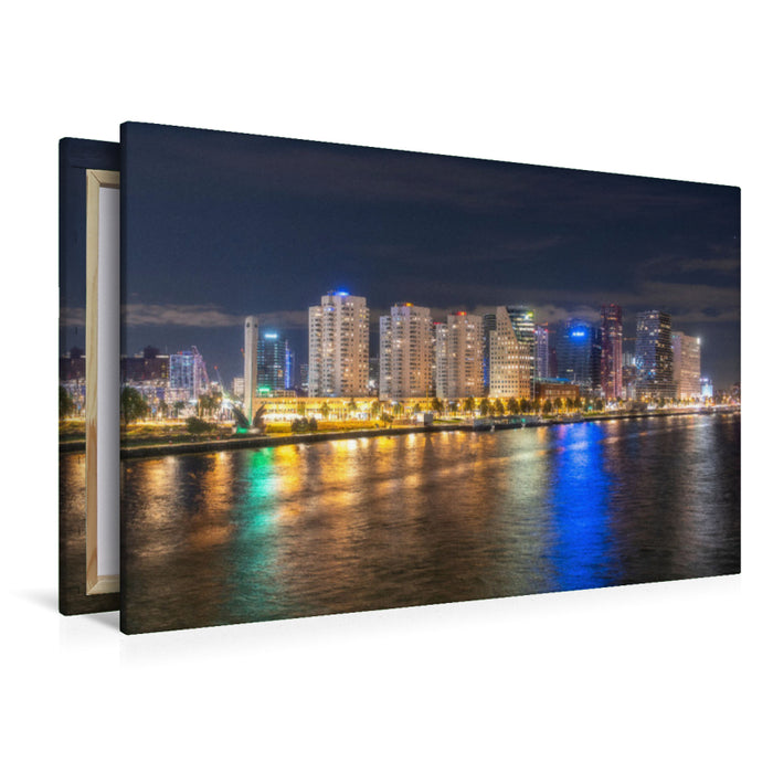 Premium Textil-Leinwand Premium Textil-Leinwand 120 cm x 80 cm quer Skyline Rotterdam